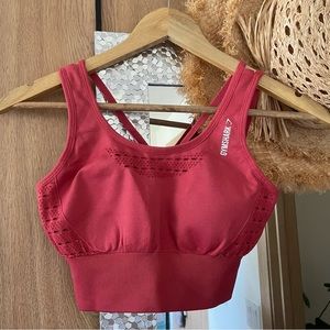 Gymshark Perforated Sports Bra_XS_Coral red